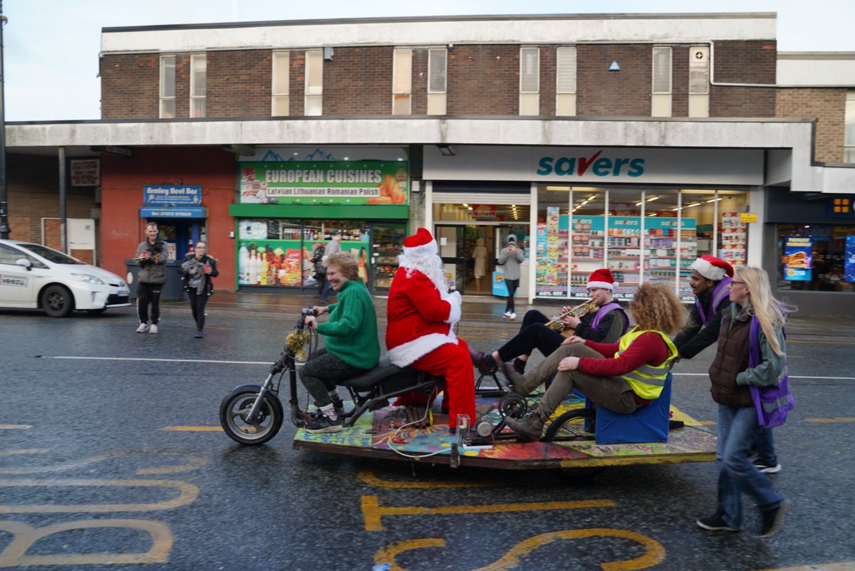 Well Santa’s sleigh was in for a service yesterday- so we helped him deliver a few early presents in Armley.