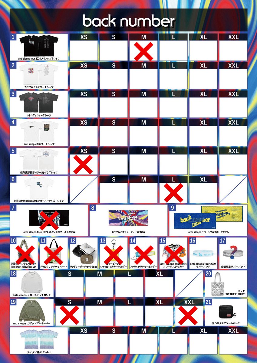 back number goods info tweet media