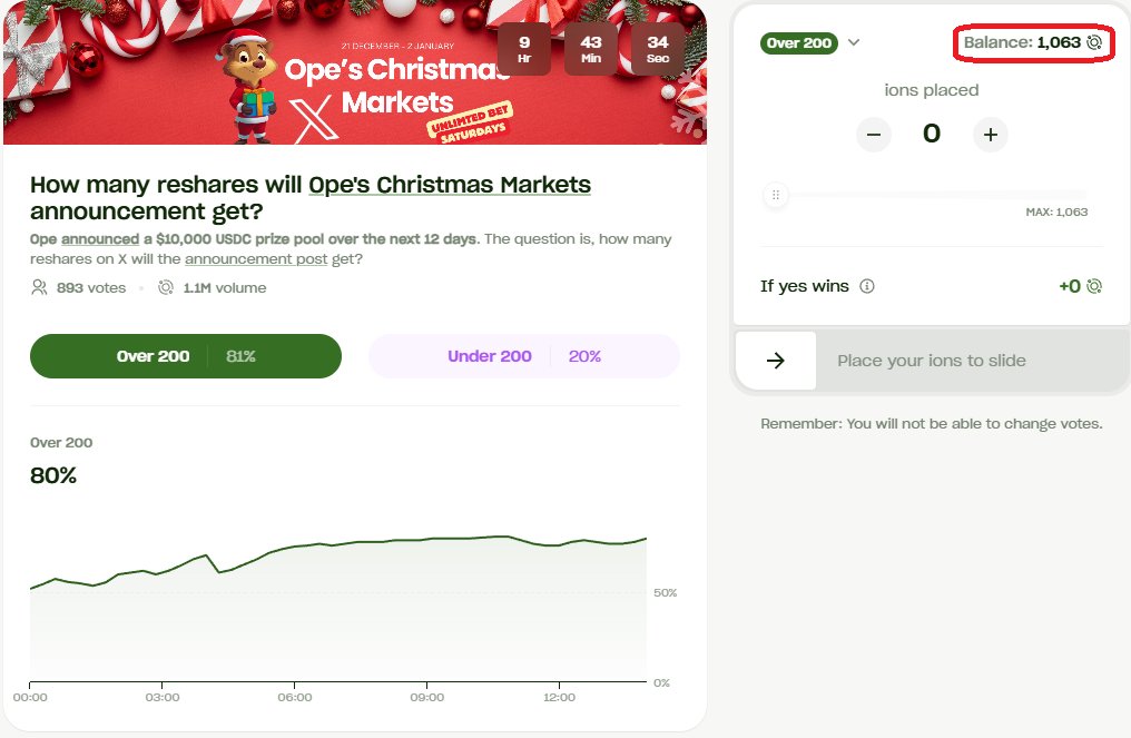 cryptoman6789's tweet photo. Săn #Airdrop từ @openionhq - 1 một nền tảng cá cược được xây dựng trên #Base 🔥

✅ Được lấy ý tưởng từ #PolyMarket, hiện #Openion đang chạy bản beta cho phép người chơi đưa ra các dự đoán miễn phí và nhận thưởng token $ions của dự án 😍

📌 Dự án đang chạy Event chia Pool thưởng lên tới 10k $Usdc cho người mới tham gia 🎉

 => Và Confirm sẽ có airdrop trong 2025 ———————————————————-  
‼️ Hướng dẫn:

✅ Truy cập: https://t.co/xTSD63uGlU

1⃣ Truy cập và connect ví :

 - Sau đó sẽ nhận được 1.000 ions. Ion giống như tiền đặt cược và thanh khoản onchain của dự án.

2⃣ Tương tác hàng ngày :

 - Sẽ có tối thiểu 5 thị trường mỗi ngày. Việc của anh em là dự đoán miễn phí và kiếm thật nhiều $ions sau mỗi lần dự đoán đúng 🤩

3⃣ Thu thập đủ 3/5 huy hiệu để tham gia thị trường dự đoán kiếm $USDC (tiền tươi) vào ngày 25/12 💪

- Kiếm huy hiệu bằng cách dự đoán đúng các thị trường dự đoán và kiếm được nhiều $Ions hơn, càng nhiều $Ions càng kiếm được nhiều $USDC

✅ Thị trường dự đoán kiếm 10k $USDC sẽ diễn ra từ 25/12 đến 01/01 => Bạn sẽ đặt cược bằng ion và nếu  đúng, bạn sẽ thắng USDC🎁

Anh em có thể tham gia Discord cập nhật nhanh thông tin từ dự án nhé !

- Link Dc : https://t.co/0HMiOjgnuo