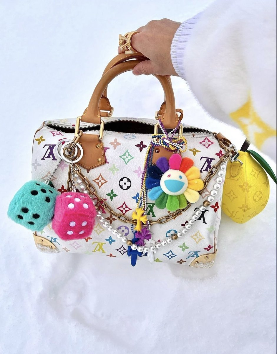 Louis Vuitton x Takashi Murakami Speedy Bandouliere 25 White