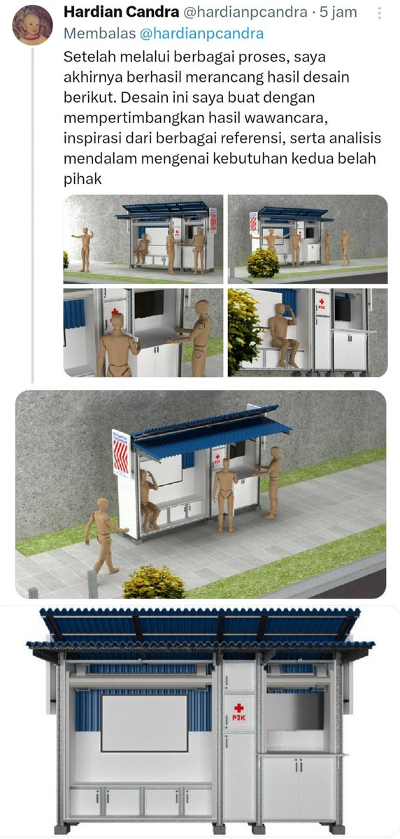 gumpnhell's tweet photo. Ada mahasiswa desain produk yg beneran ngembangin ide pos polisi yg lebih ramah pejalan kaki. https://t.co/ZyQkt4COrq