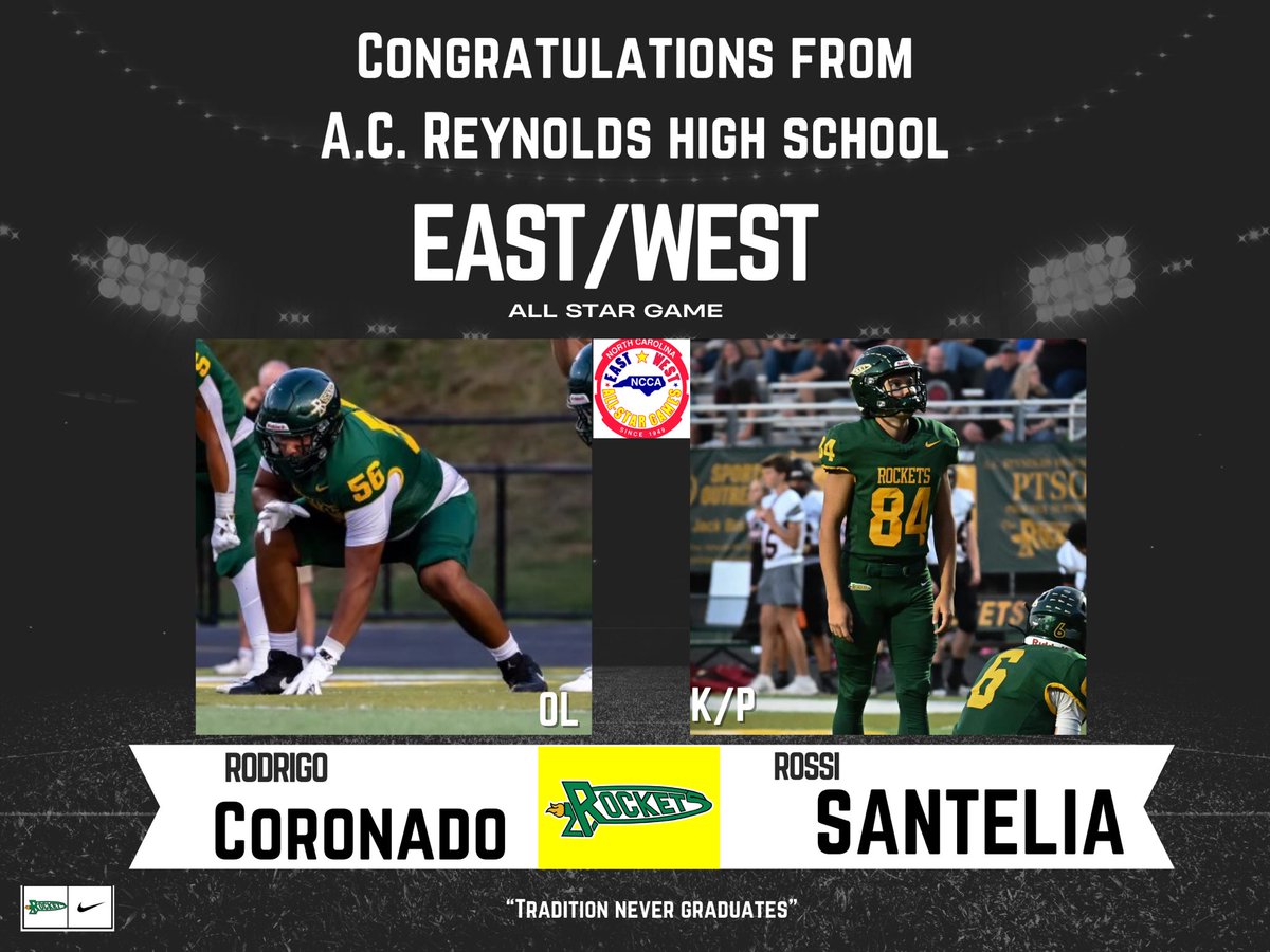 ACR_Football's tweet photo. Good luck to our very own Rodrigo Coronado and Rossi Santelia at the East/ West All Star game. Thank you for representing ACR well! 🚀

#ACReynoldsFootball #RPI https://t.co/oSP3N0mWkn