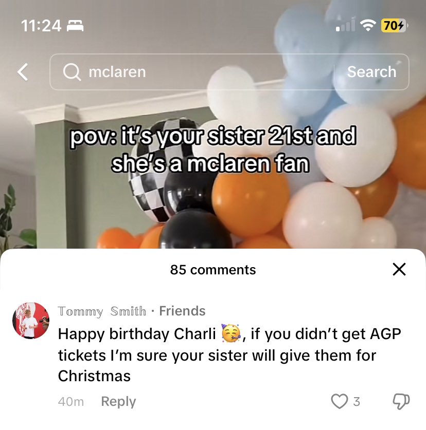 charnorris4's tweet photo. just when i thought my birthday couldn’t get any better🥹🥹🥹🥹

tommy wishing me a happy birthday and following me🥹 https://t.co/aWRu3hK9kJ