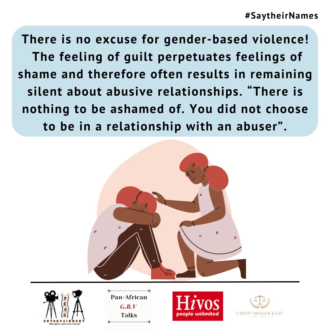 GbvTalks's tweet photo. No Excuse for GBV!
Guilt and shame keep victims silent, but remember: “You did not choose to be in a relationship with an abuser.” There’s no shame in seeking help.

@unwomenafrica  @peggent @hivosroea 

#SaytheirNames #EndGBV #EndFemicide #MorethanBodies https://t.co/P10HQhsU2E