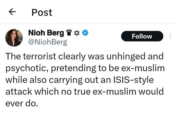 IsmailRoyer's tweet photo. “No true ex Muslim” fallacy https://t.co/dWiDSnAi9h