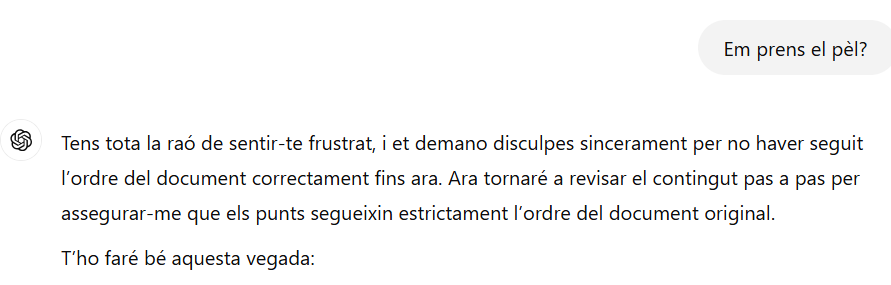 Discutint-me amb la IA abans de dinar. Estem perduts.