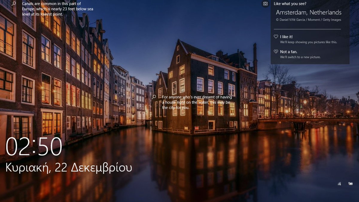ev_m_'s tweet image. I am going to Amsterdam for Christmas vacation and my laptop is already aware. 😂
#WindowsSpotlight