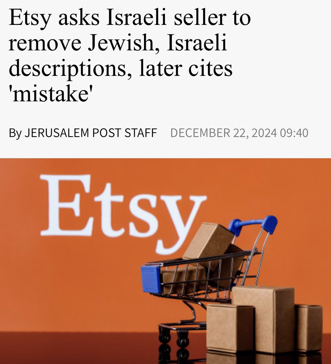 Israeli designer Sara Attali, known for her headscarves, received an absurd directive from Etsy: remove any mention of “Jewish” or “Israeli” from her products. This followed the unexplained removal of two of her listings.

“I’ve been a long-time seller there and have never