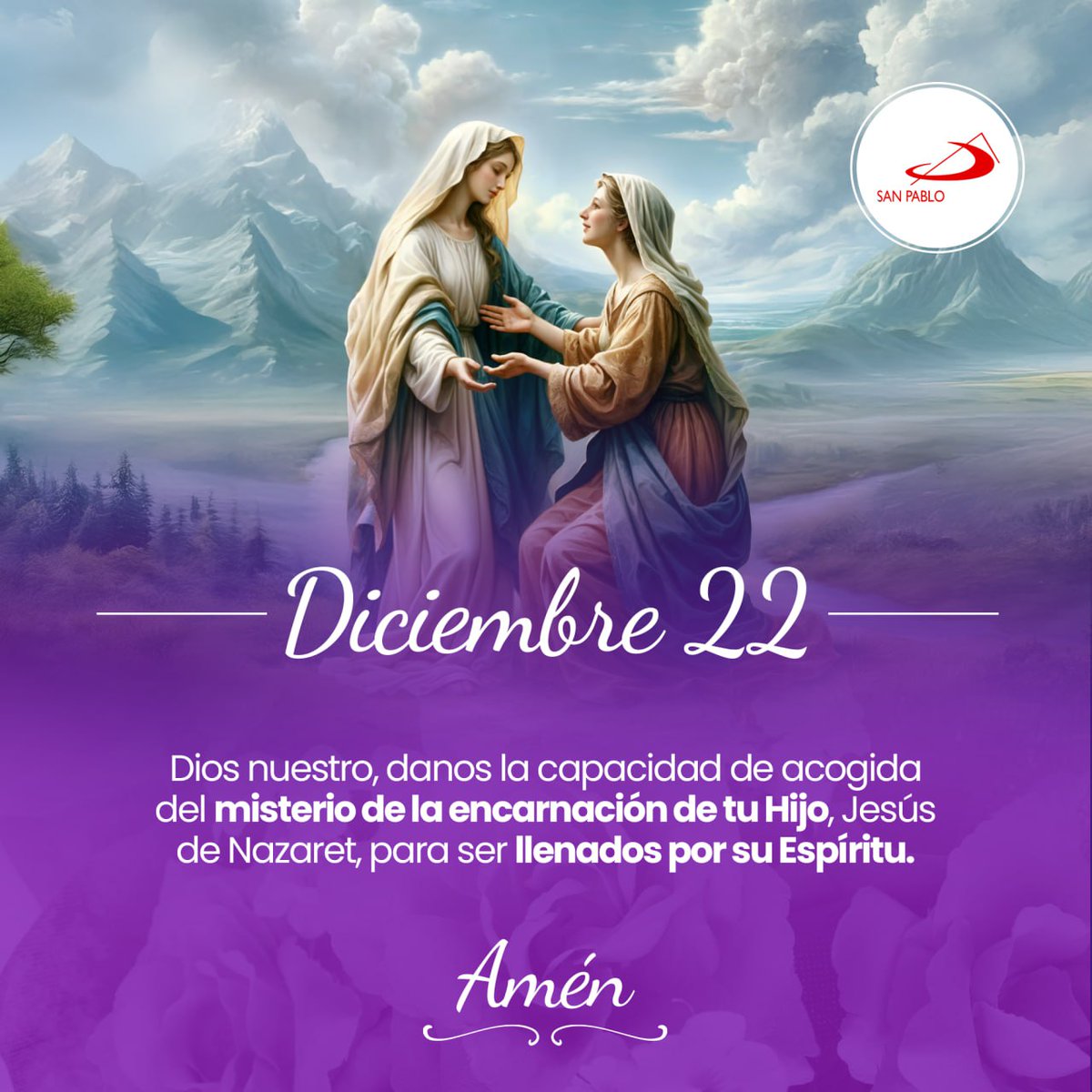 sanpablopa's tweet photo. Dios nuestro, danos la capacidad de acogida del misterio de la encarnación de tu Hijo, Jesús de Nazaret, para ser llenados por su Espíritu. Amén.

🙌 Feliz domingo 🙌 https://t.co/21wTkn0m7Q