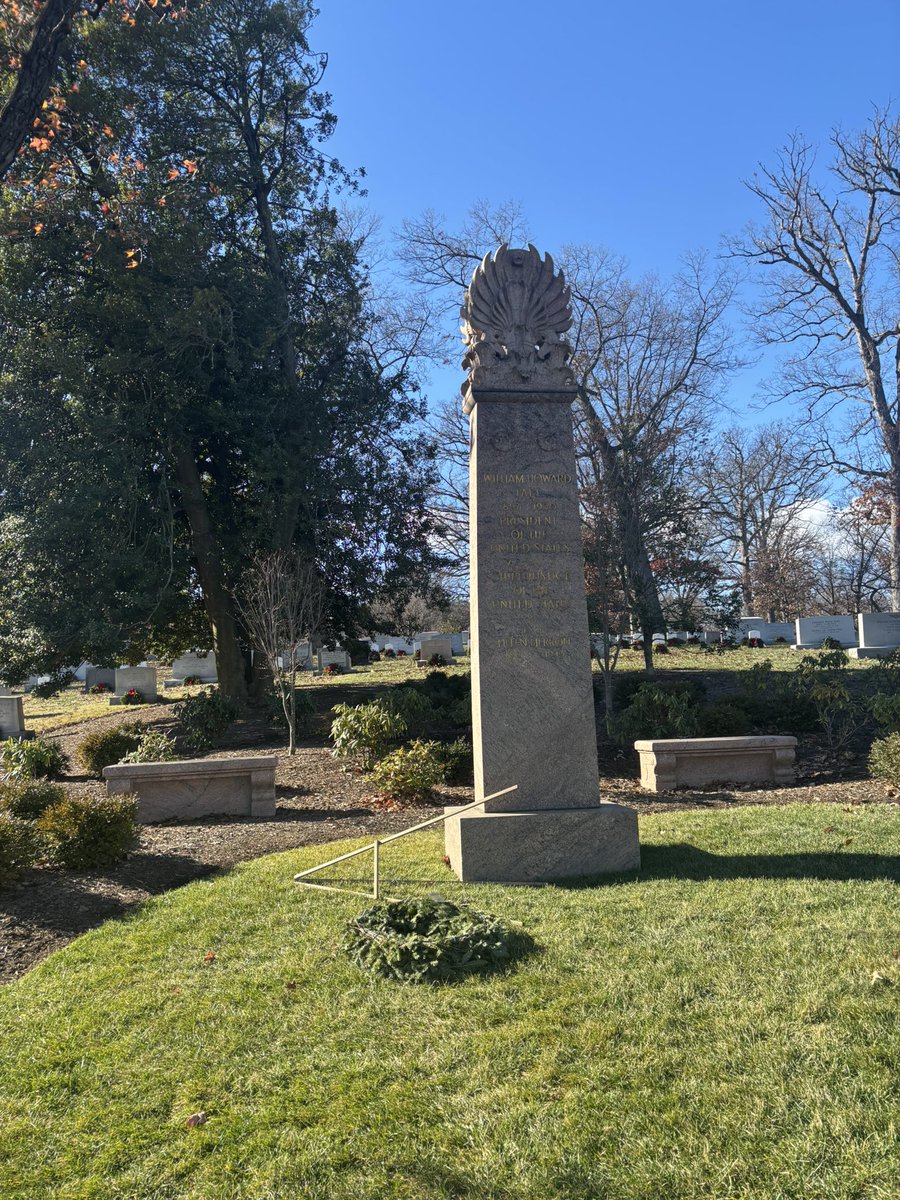 Day 8. Washington, DC. The grave of William H Taft. One of only two presidents buried at Arlington. He is the only person to have been both president and chief justice of the Supreme Court in US history
