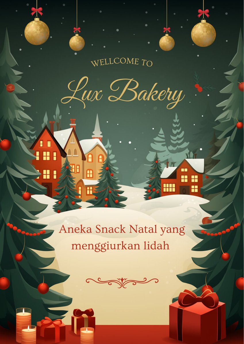 ︎

                          Celebrate the sweetness of 
                    Christmas withLux Bakery! ✨🎄

Indulge in our festive treats : Gingerbread Cookies, Christmas Cupcakes, Candy Canes, Marshmallow Snowmen, Mini Christmas Pizzas, and Chocolate Pretzel Sticks🧁🎄

︎