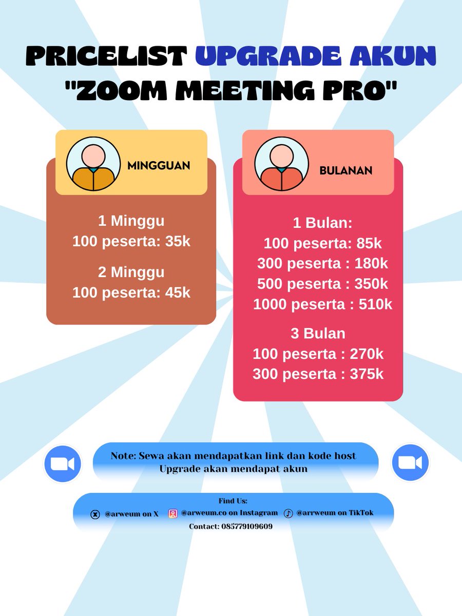 arweum's tweet photo. hai yang mau sewa upgrade zoom pro dengan proses cepat bisa dm order disini yes

#zonauang https://t.co/ZAf5NyjbC6