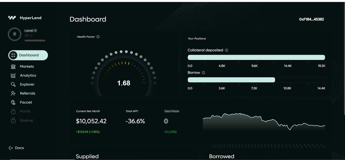 sorteayprueba's tweet photo. ✅ Hyperlend #Airdrop 
📷 The first lending platform Hyperliquid 
 • Go to - https://t.co/pb0w1lhZt5
📷 Click on Faucet to get faucet token  
📷 Click on Market 
📷 Borrow mBTC &amp; mETH 
📷 DONE 
📷 Repeat the process weekly.✅👍🔁

#hyperlend #airdrop #coincripto #criptocoin https://t.co/LijNGdnHi8
