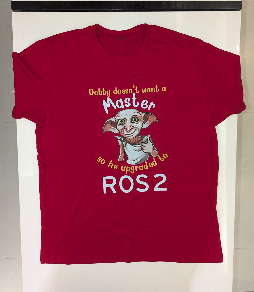 Yadunund (@yadunund) on Twitter photo ROSCon India was fantastic in so many ways and this T-shirt from Shubham/<a href="/rigbetellabs/">RigBetel Labs</a> was the icing on the cake 😂
Switch to #ROS 2 folks! ROSCon India was fantastic in so many ways and this T-shirt from Shubham/<a href="/rigbetellabs/">RigBetel Labs</a> was the icing on the cake 😂
Switch to #ROS 2 folks!