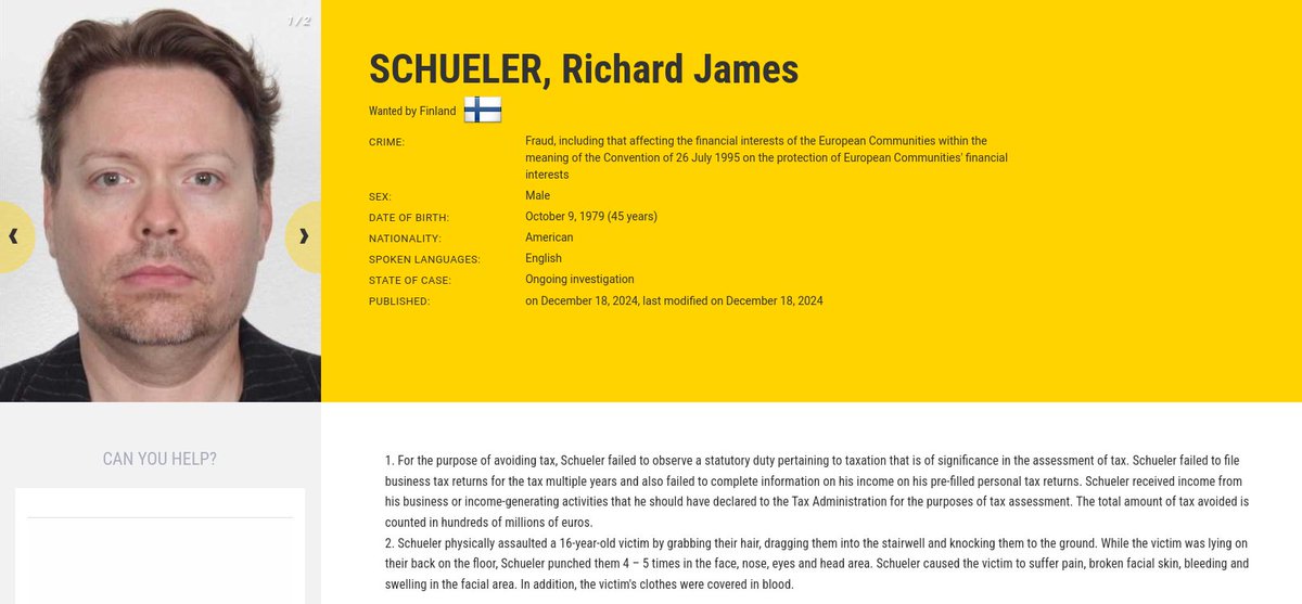 XnoobDotCom's tweet image. Dayum - Richard Heart is right at the top of the EU&apos;s most wanted fugitive list. Insane.