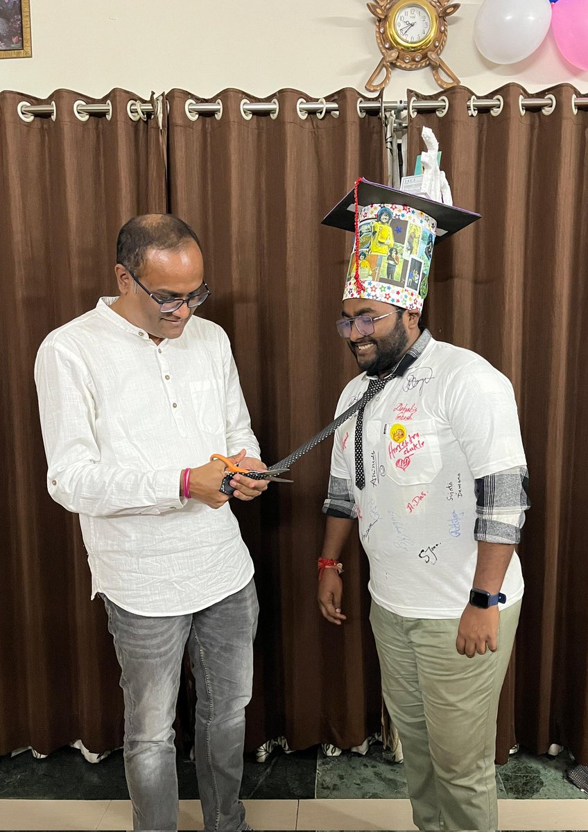 Ayan Jati (@jati_ayan) on Twitter photo "Cutting tie to mark new beginnings!" 🎓✂️ Symbolic tradition after PhD defense... celebrating growth, and stepping into the next chapter of my scientific journey... <a href="/bm_iiserk/">Biplab Maji</a> <a href="/MajiGroupIISERK/">The Maji Research Group</a> <a href="/iiserkol/">IISER Kolkata</a> #PhDdefense "Cutting tie to mark new beginnings!" 🎓✂️ Symbolic tradition after PhD defense... celebrating growth, and stepping into the next chapter of my scientific journey... <a href="/bm_iiserk/">Biplab Maji</a> <a href="/MajiGroupIISERK/">The Maji Research Group</a> <a href="/iiserkol/">IISER Kolkata</a> #PhDdefense
