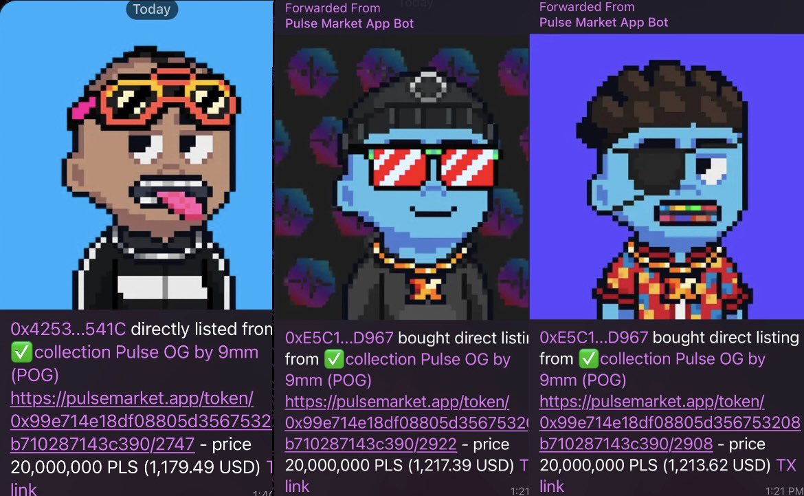 Not one, not two, but three PulseOGs were sold for 20M PLS each 🤯