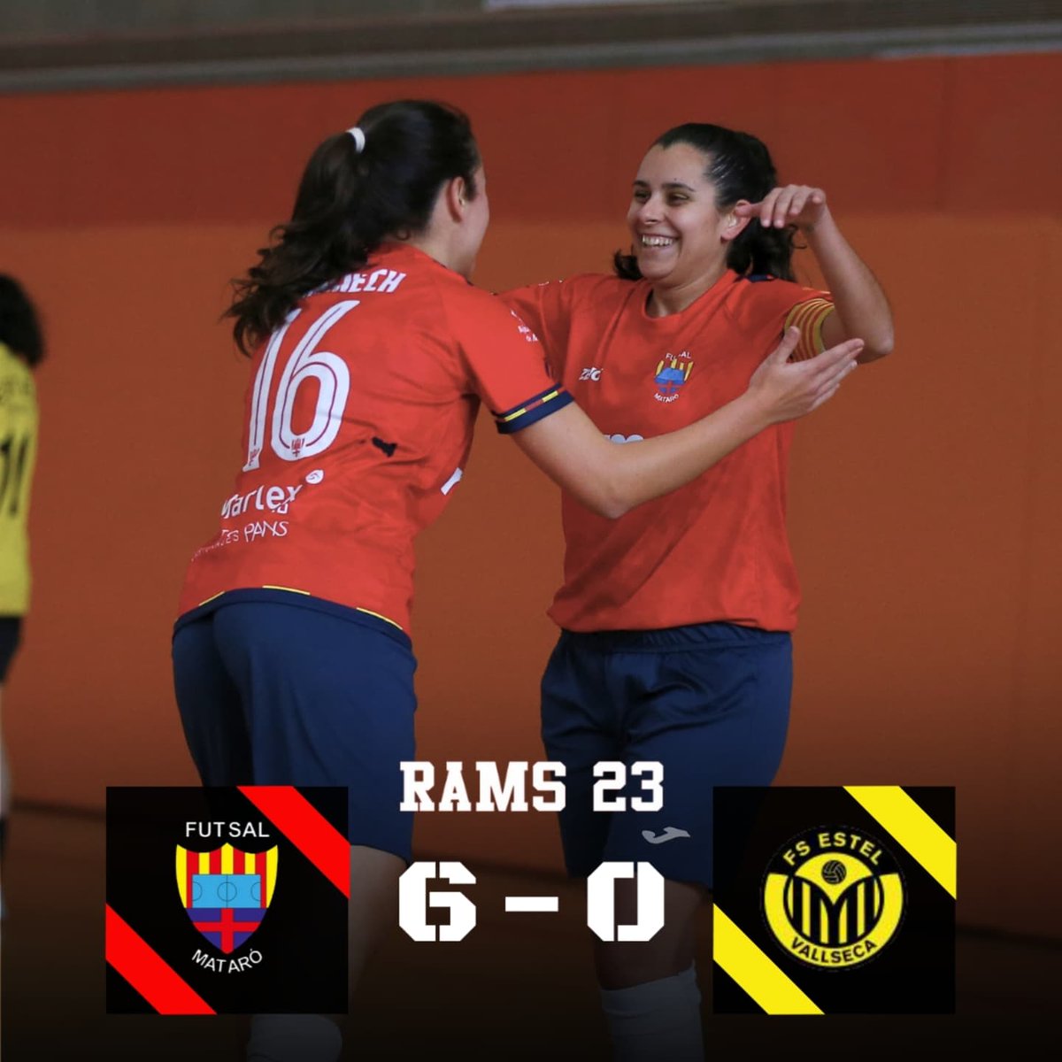 Futsal_Mataro's tweet photo. ✅️ El Sènior Rams 23 Mataró no falla al Roca davant Estel Vallseca i continúa líder.
#maideixisdelluitar
#rams23 https://t.co/RYuslaJ2IP