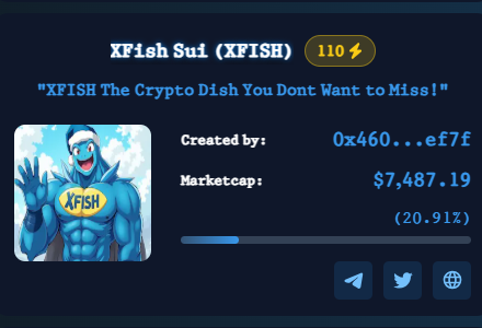 xfishsui's tweet photo. ๐ XFISH Mooning Already! ๐
๐ In just 30 minutes after launch, we smashed $7K!
The wave is only getting startedโstrap in because weโre aiming for the moon! ๐
๐ฅ XFISH is unstoppable! ๐ฅ
๐ง Get in now and ride the tide! ๐
#XFISH #SUI #CryptoMoonshot #MemeCoin https://t.co/vHU7SzLMUd