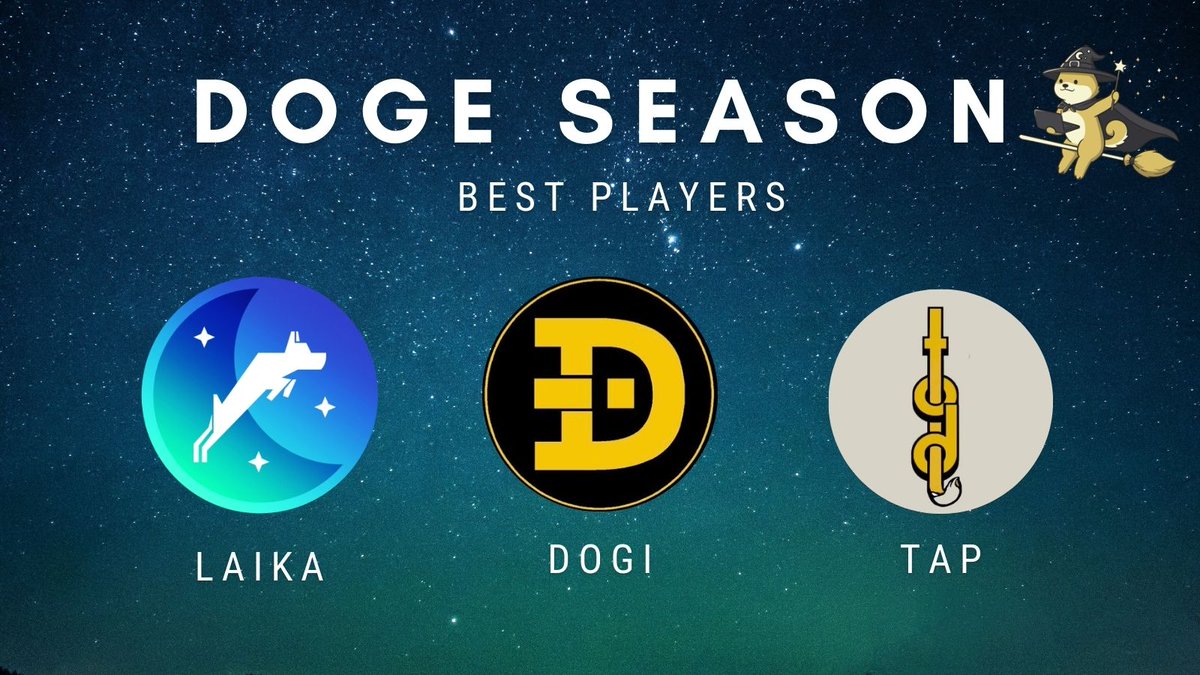 3 Doge Pillars that will kick off like crazy in Doge season:

$DOGI: <a href="/DogiDrc20/">Dogi</a>  is the first DRC20 token.

$TAP: <a href="/TapOnDoge_/">Tap on Doge</a> is the first token deployed with the Tap protocol on Doge.

$LAIKA: <a href="/Laika_Layer2/">Laïka - Doge Layer 2 🐕🌖</a>  is the first Layer 2 on Doge.

Spreading your invest on these 3 is the