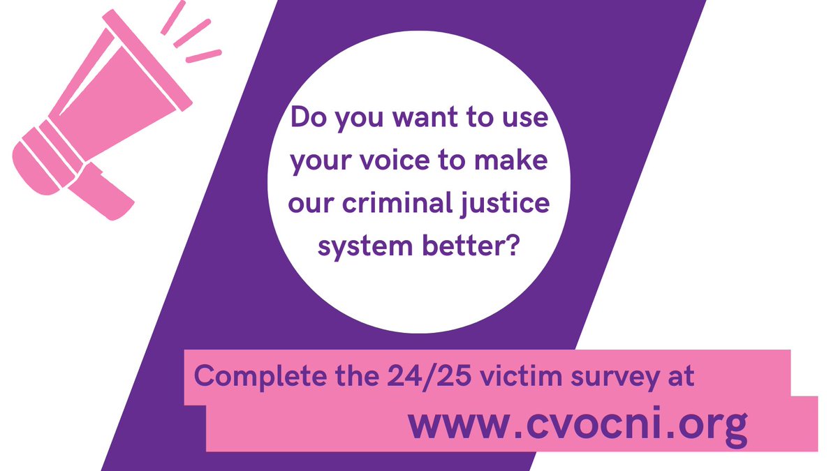 Our 2024/25 victim survey closes TOMORROW. 

If you've been the victim of a crime, don't miss out on your chance to tell how us how the criminal justice system can work better. 
consultations.nidirect.gov.uk/doj/nivictimsv…