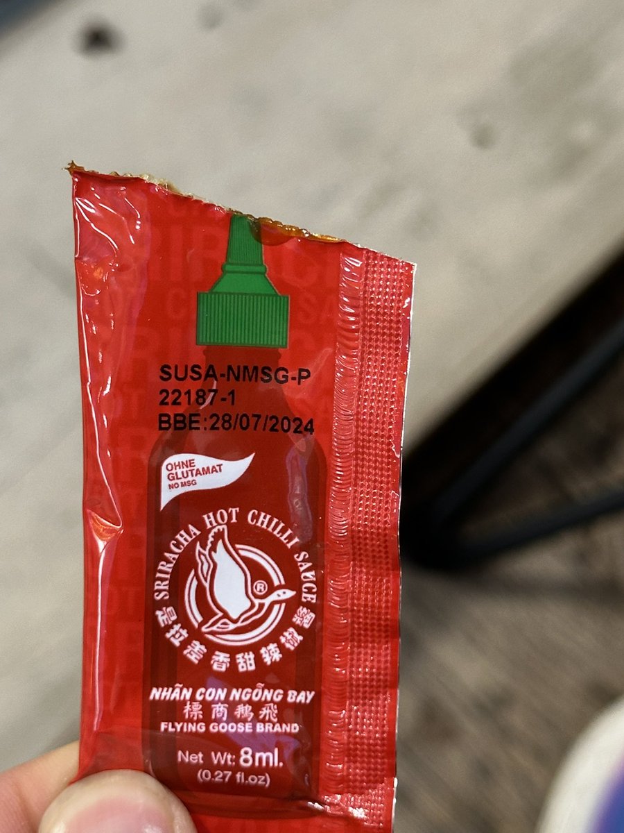 JordJ_W's tweet photo. @StarbucksUK almost 6 months out of date hot sauce being dished out in one of your stores! https://t.co/T6DwSfy6T0