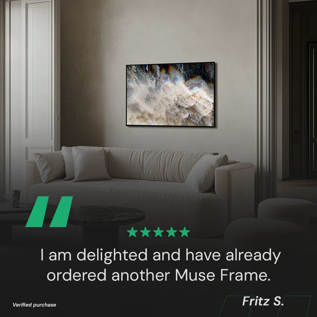museframe's tweet photo. We love hearing how Muse Frame is sparking joy for our customers! ✨

Fritz S. is thrilled with his first frame and already ordering another! ⭐⭐⭐⭐⭐

#MuseFrame #DigitalArt #CustomerLove https://t.co/srthae0UoM