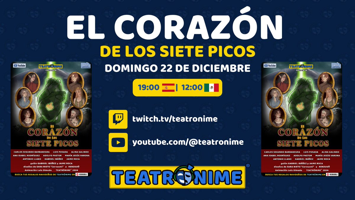 ¡ES HOY! ¡ES HOY! Nos vemos en twitch.tv/teatronime y youtube.com/@teatronime 💥