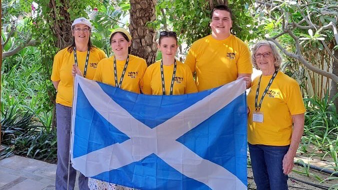 Scotbeekeepers's tweet photo. The sun has set on this year’s #IMYB in Dubai &amp; the teams had a fantastic time! Well done Team Scotland 
🐝 Leah (Lanarkshire) 
🐝 Lucy (Borders) 
🐝 Blair (Edinburgh)
Thanks to our trustees Bron &amp; Jacqui for supporting the team. 
Can’t wait to hear all about it 👏🐝🌍🏴󠁧󠁢󠁳󠁣󠁴󠁿 https://t.co/dtU9pnYTgG