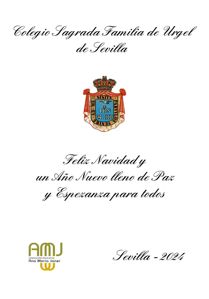 SAFAURSEVILLA's tweet image. Feliz Navidad os desea el Colegio Sagrada Familia de Sevilla a todas las familias @abcdesevilla @DtoNervion @Nervion_aldia @EC_Andalucia @joselineros10 @jlsanzalcalde #SEVILLA #NERVION #INFANTIL #ESO #PRIMARIA #BACHILLERATO #Navidad