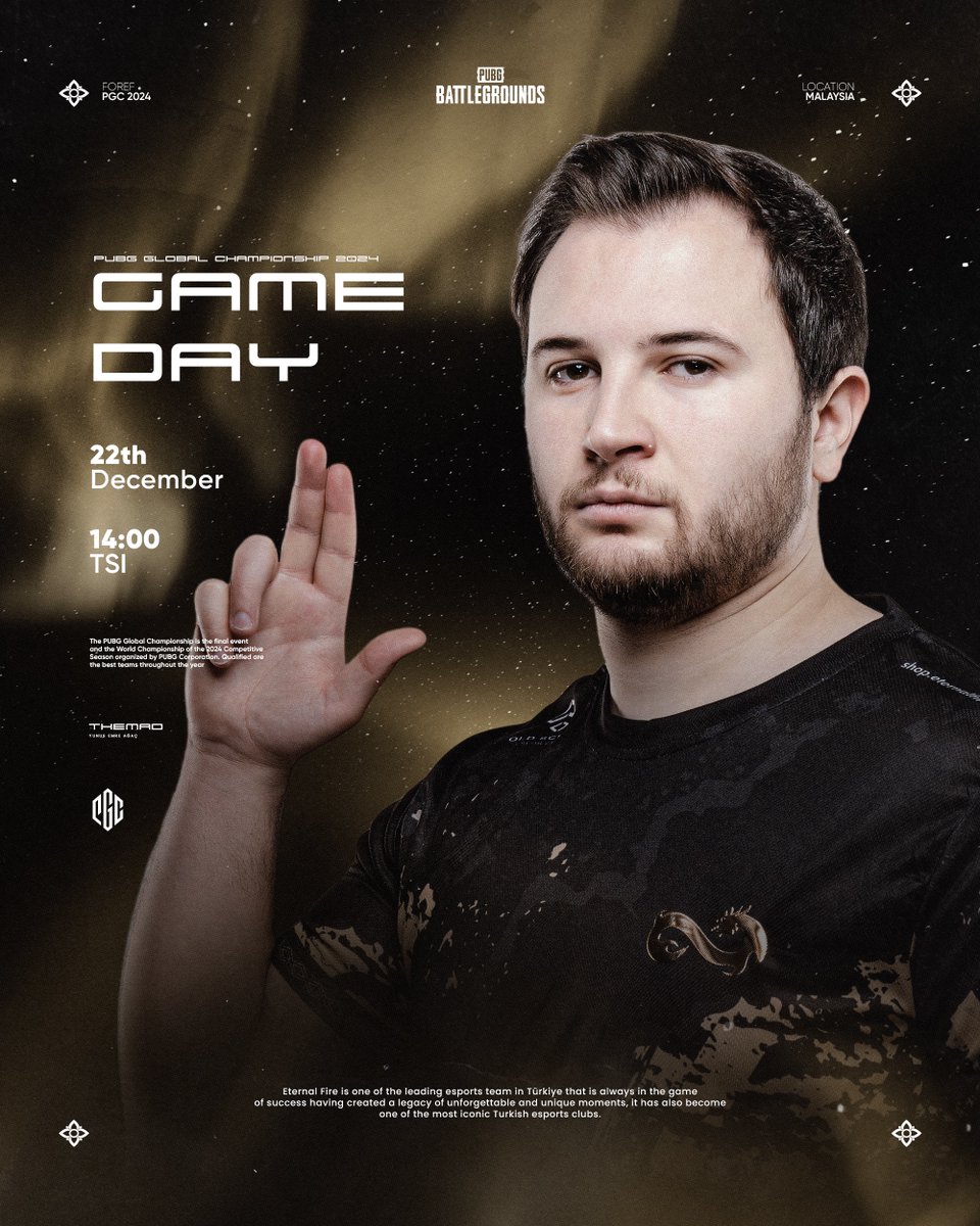 eternalfiregg's tweet photo. PUBG GLOBAL CHAMPIONSHIP 2024 Büyük Finalleri’nin son gününde mücadele edeceğiz! 💪🏻

🕖 14.00 
📺 https://t.co/7WHYSC5fNw

Başarılar takım! 💛

#forEF | #PUBG | #PGC2024 https://t.co/Y5McOqU7QM