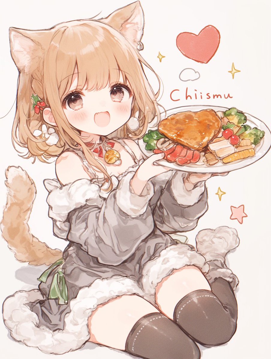 イベント途中ですがクリスマス料理のテスト中にゃฅ^•ω•^ฅ
 #AIイラスト