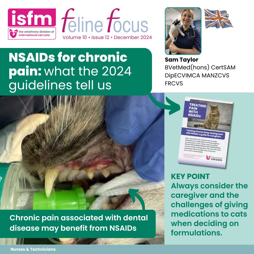 Are you up to date with the use of non-steroidal anti-inflammatory drugs (NSAIDs)? 🤔 In #FelineFocus, feline specialist Dr Sam Taylor discusses the 2024 guidelines on the long-term use of NSAIDs

Log in portal.icatcare.org 📖 Head to the Resource Library to read