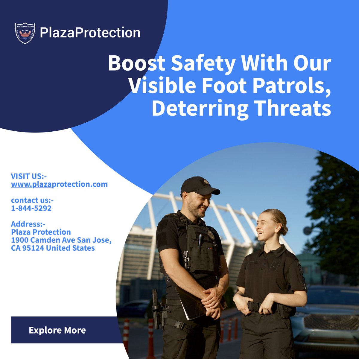 plazaprotection's tweet image. Protect your space with tailored foot patrols ensuring round-the-clock safety.

#SecurityGuardServices #SecurityGuards #SecurityPatrol #FootPatrolServices #FireWatch #ResidentialCommunities #CommercialBuilding #HealthcareSecurityServices #EducationalFacilities #SanJose #BayArea