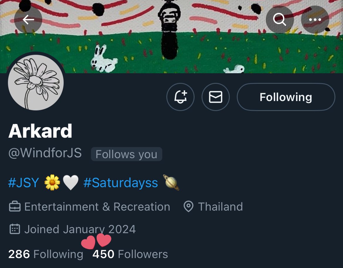 silverxrain89's tweet photo. She’s very close to 500 followers too!
Please follow her if you haven’t. She also shares a lot of James offline event content and helps with trending. 🤍🌼
#JSYforJames
#JamesSu
#JSY https://t.co/xCkLiC7bys