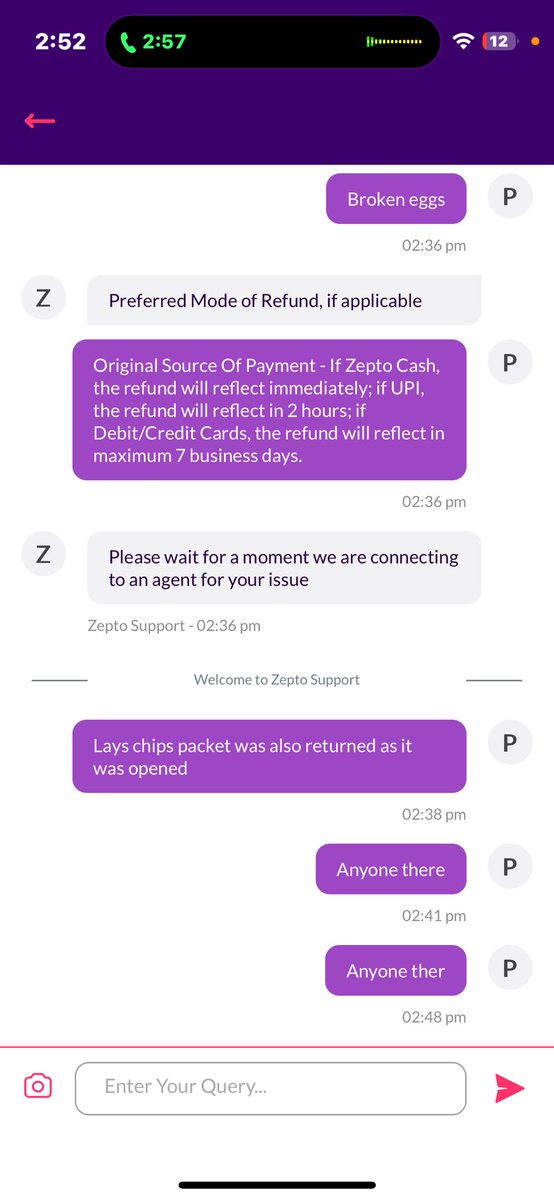 Claimeasy_in's tweet photo. @ZeptoNow pathetic service damaged products no support in chat or call https://t.co/XEYVxUrTr6