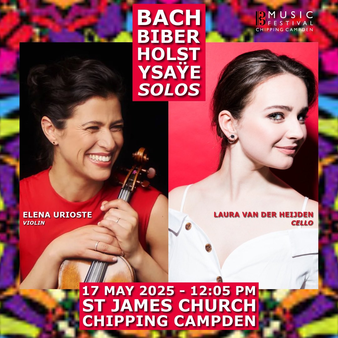 We have invited the wonderful <a href="/KaleidoChamber/">Kaleidoscope Chamber Collective</a> back for a 3 concert residency starting with a dazzling solo violin and cello programme <a href="/ElenaUrioste/">Elena Urioste</a> and Laura van der Heijden. Tickets on sale 18/02/25. Patron or Friends to enjoy priority booking: campdenmayfestivals.co.uk/music/patrons-…