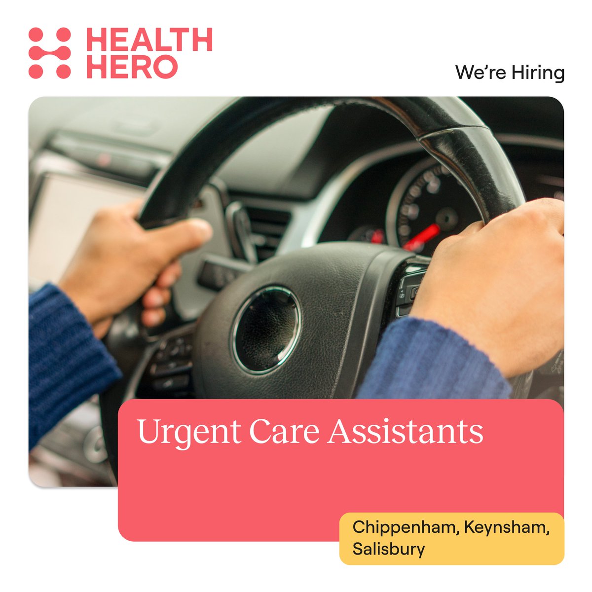 medvivonews's tweet photo. Do you love driving? If so, consider applying for the the Urgent Care Assistant role! Vacancies available in #Chippenham, #Keynsham, and #Salisbury! https://t.co/ZT8xpWoiMe

#MedvivoCareers #Healthcare #UrgentCareAssistant #JobOpening 
@BSW_Together @BswJobs https://t.co/Vpwf75tL1P
