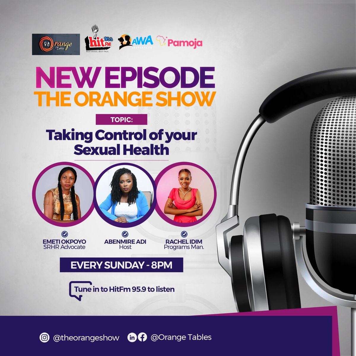 AWAInitiative's tweet photo. Join us today on @Orangetable as we discuss about "Taking Control of Your Sexual Health" 

Tune in let's converse!!!!!

#awainitiative 
#TobeAsewo
#IfNaYouWetinYouGoDo
#WhatIfItWereYou 
#EndPreventableDeaths
#IfNotNowWhen
#CompassionOverJudgement
#HealthcareAccess
#Ajose https://t.co/zJKgxj9tZz