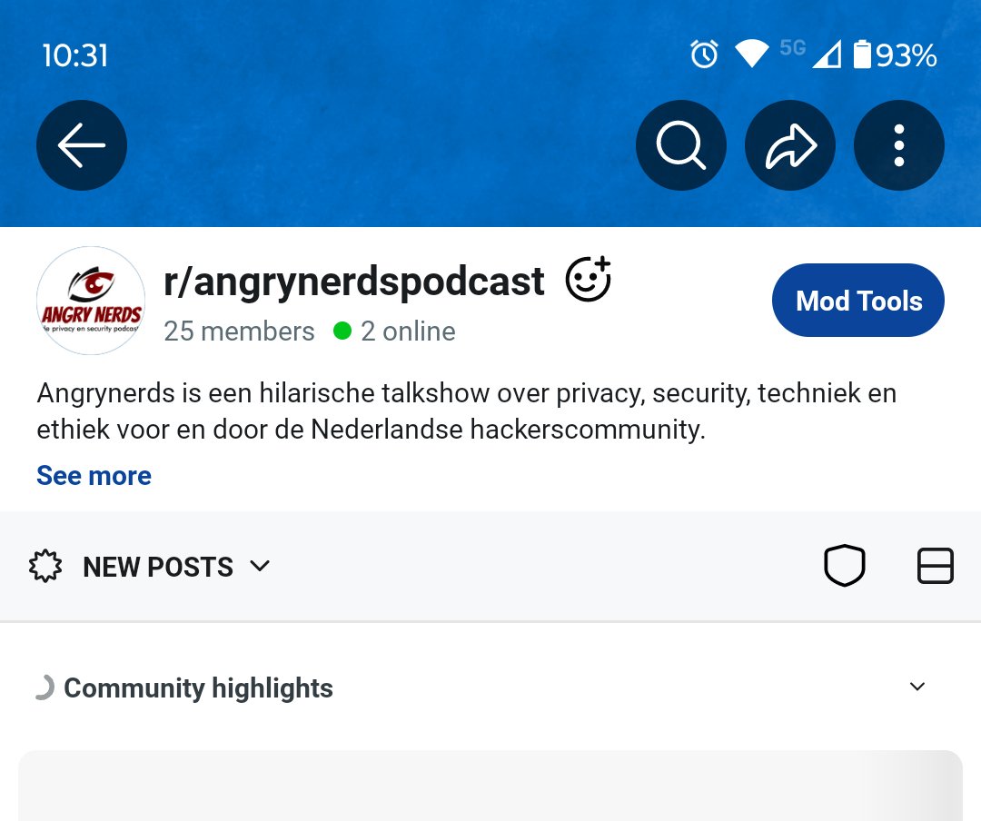 Wisten jullie dat we stiekum ook op reddit zitten? Lang geleden eens aangemaakt en nooit echt iets mee gedaan. Tóch schijnen we 25 members te hebben 👋🙂 
Kom je ook eens kijken? reddit.com/r/angrynerdspo…