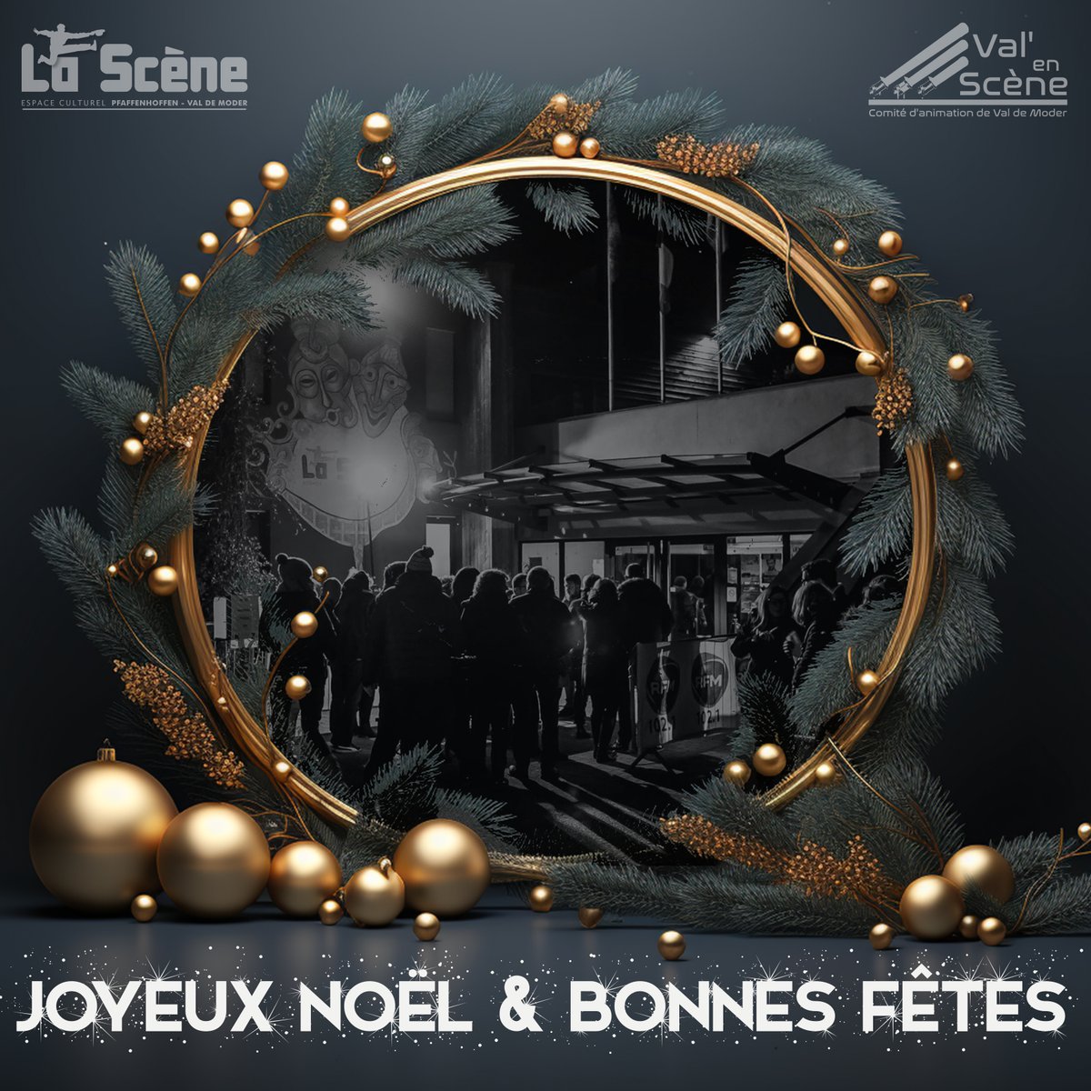 lasceneVDM's tweet photo. 🎄✨Joyeux Noël et Bonnes Fêtes ! 🎅

Toute l'équipe de La Scène et de l'association Val en Scène vous souhaite un merveilleux Noël rempli de joie, de rires et de beaux moments partagés. ❤️

Rendez-vous le dimanche 5 janvier pour le Concert du Nouvel An avec Seven Blech Army ! https://t.co/ol3rA5PFfC