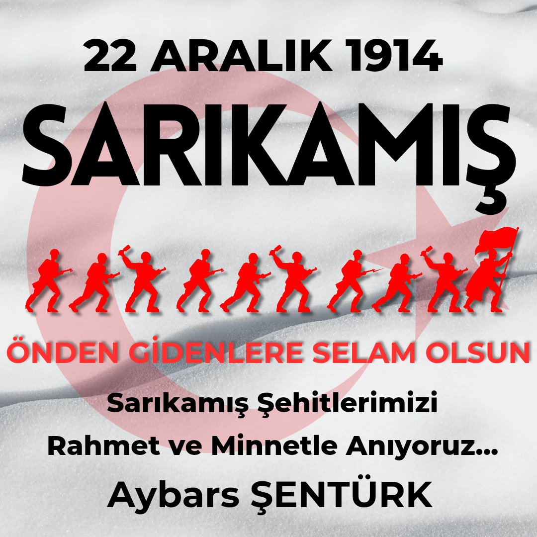 Allah için bir hayale tutunup, düşman ordularının işgalini engellemek adına zor şartlarda Şehadete yürüyen Mehmetçiğimizi Rahmet ve Minnetle anıyoruz...

#Sarıkamış