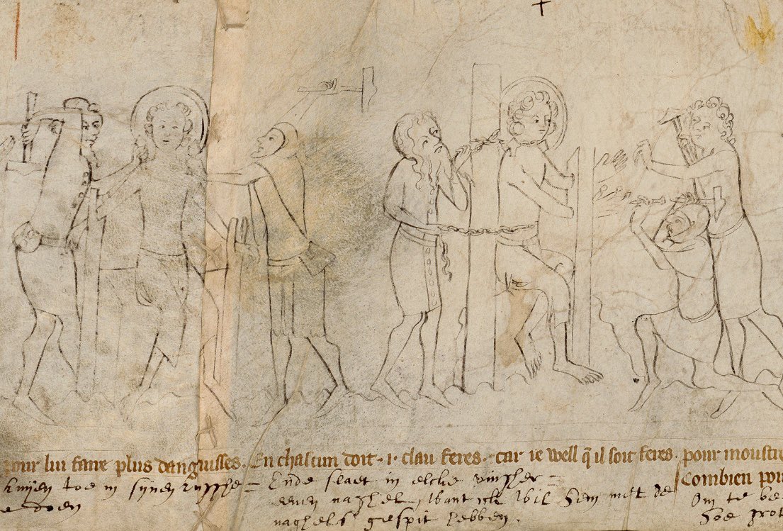 Jan Pauwels (@janpauwelskbr) on Twitter photo Ms. II 3189 <a href="/kbrbe/">KBR</a>, a parchment scroll of 8 meters long, c. 1350, Northern France, with 40+ scenes from the life of St Quentin and captions in French and Dutch, models for now-lost wall paintings in St Quentin's Church in Louvain
Recently digitised: uurl.kbr.be/2216968 Ms. II 3189 <a href="/kbrbe/">KBR</a>, a parchment scroll of 8 meters long, c. 1350, Northern France, with 40+ scenes from the life of St Quentin and captions in French and Dutch, models for now-lost wall paintings in St Quentin's Church in Louvain
Recently digitised: uurl.kbr.be/2216968