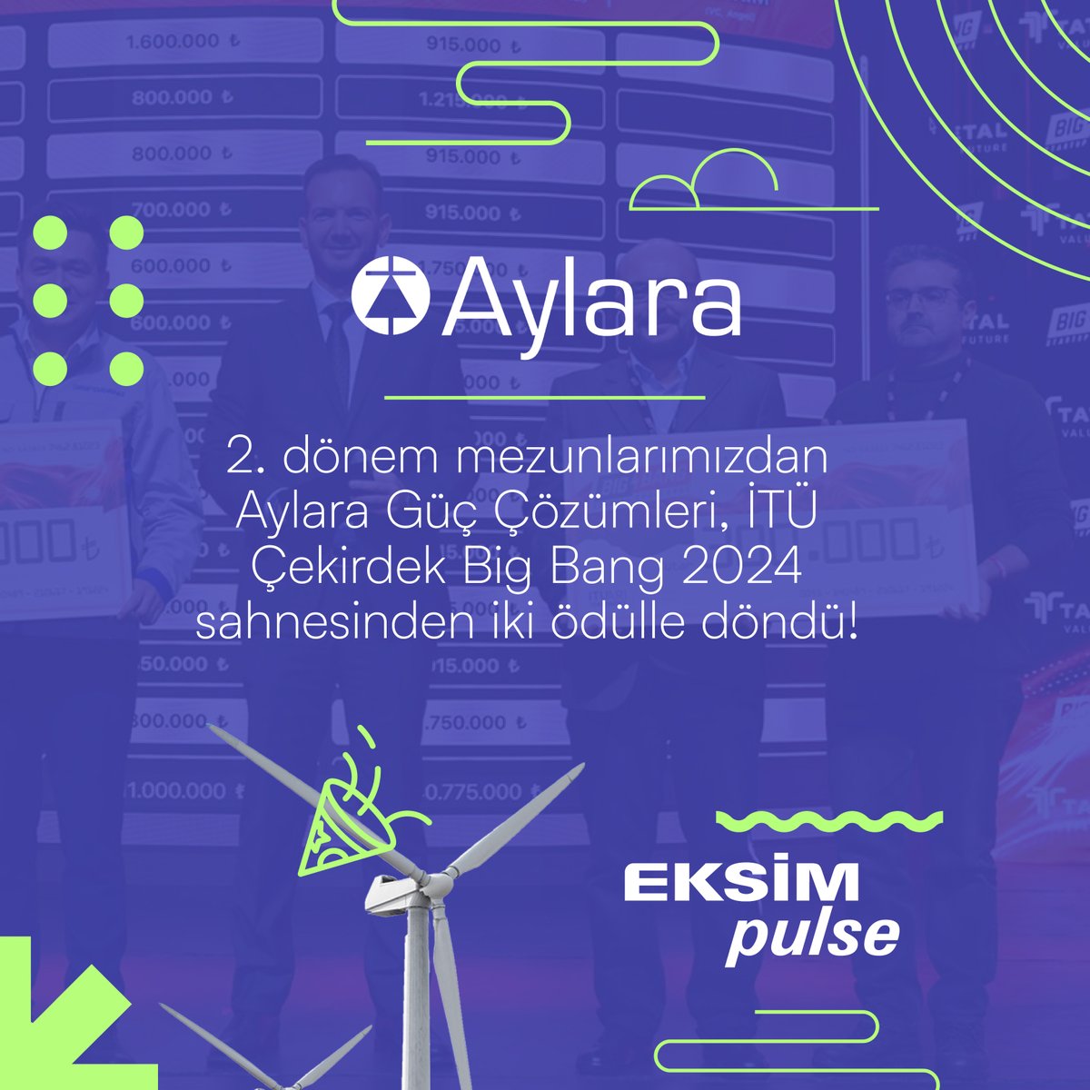 EksimPulse's tweet photo. Mezunlarımızdan Aylara Güç Çözümleri, İTÜ Çekirdek Big Bang 2024 sahnesinden iki ödülle döndü! https://t.co/9vItB1ywzH