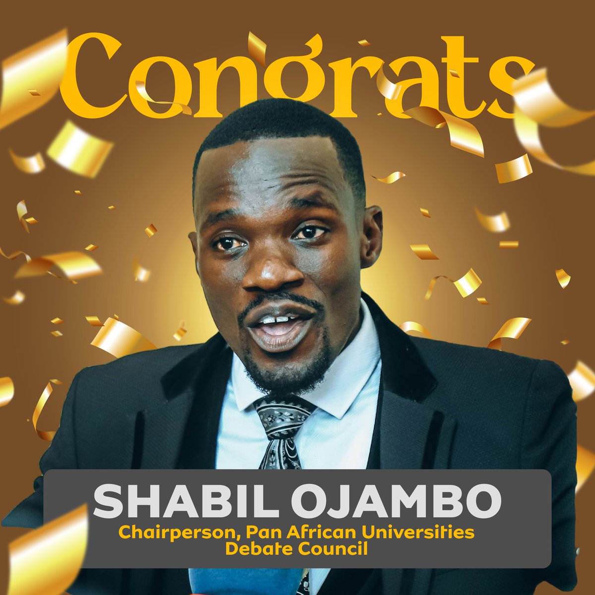 Ladies &amp; Gentlemen,

We proudly present the Chairperson of the Pan African Universities Debate Council (<a href="/PAUDC_Council/">PAUDC COUNCIL</a>) 2024–2025:

Mr. Shabil Ojambo (<a href="/shabil_wabwiire/">Wabwiire Shabil Ojambo</a>)
The visionary Convener of #PAUDCKampala, leading the charge in fostering debate excellence across Africa!