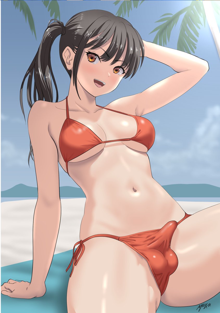 綺麗に写メ撮ってネ! #hentai  #futanari  #futa #ふたなり 