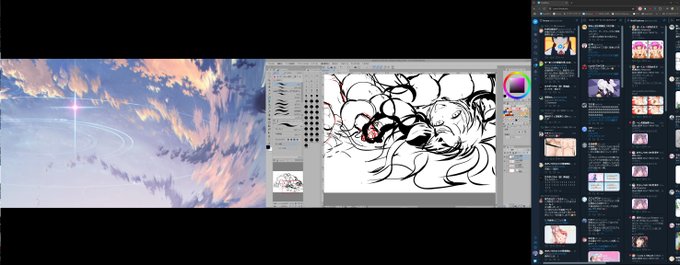 3画面あると動画見つつTL眺めて絵描けて・・・

この環境からもう逃げられねぇ・・ 