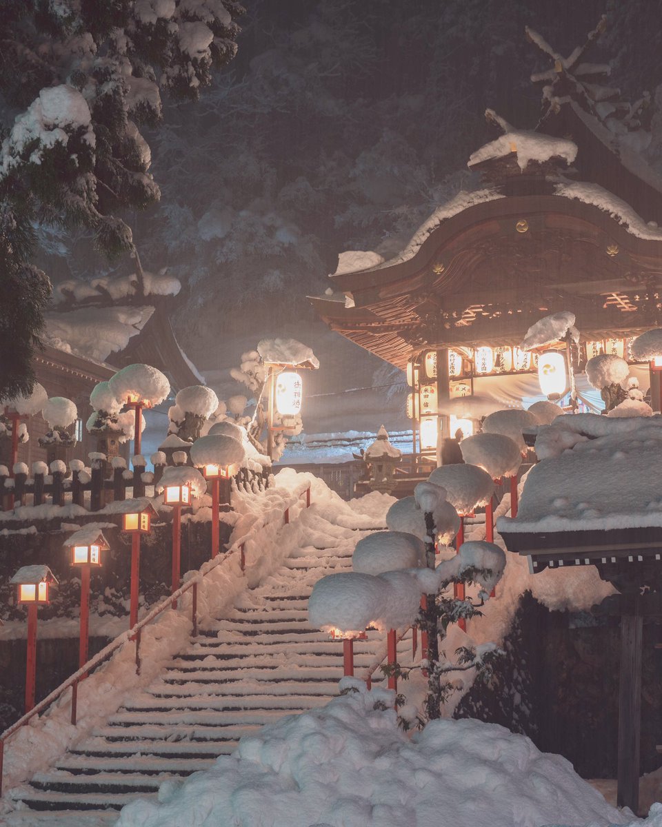 大雪の日に見た神社が美しかった