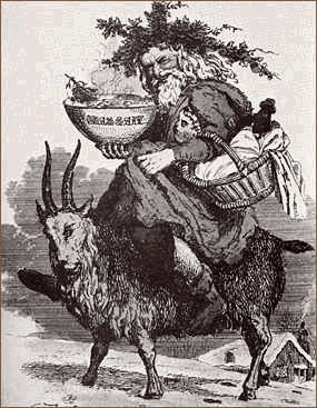 I prefer the folklore figure of Old Father Christmas to Santa Claus: more ancient, more wild, more pagan.
I love these drawings with wassail bowl of spiced ale, holly crown, Yule log and Yule Goat
#gothicAdvent
