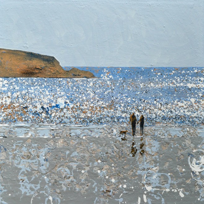 Melanie McDonald, Winter Shimmer, Stepper Point, Cornwall.  #beach #coast #art